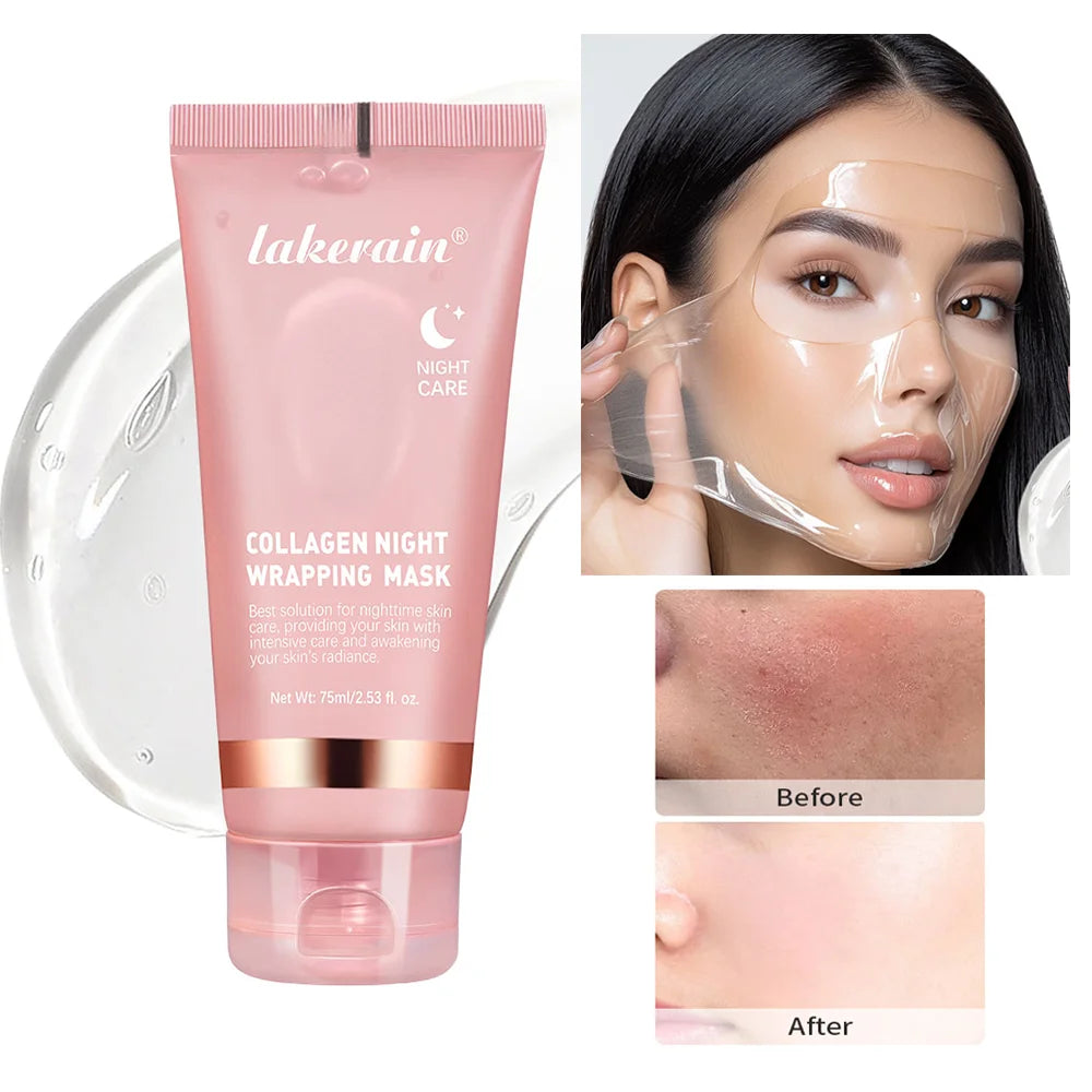 Revitalize Your Skin Overnight with the Korean Collagen Wrapping Facial Mask - Deep Moisturizing, Brightening, and Rejuvenating Treatment for Glowy, Youthful Skin