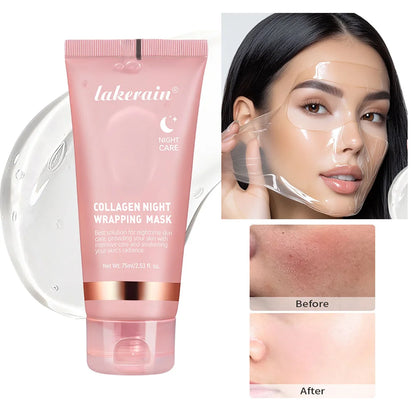 Revitalize Your Skin Overnight with the Korean Collagen Wrapping Facial Mask - Deep Moisturizing, Brightening, and Rejuvenating Treatment for Glowy, Youthful Skin
