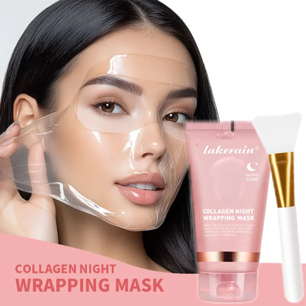 Revitalize Your Skin Overnight with the Korean Collagen Wrapping Facial Mask - Deep Moisturizing, Brightening, and Rejuvenating Treatment for Glowy, Youthful Skin