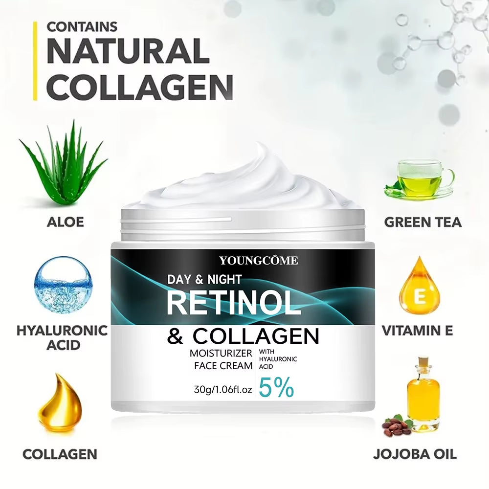 Revitalize Your Skin with Retinol Collagen Moisturizing Cream for Enhanced Elasticity and Radiance - Nourish, Brighten, and Improve Texture